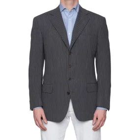 CASTANGIA 1850 Gray Striped Wool-Cotton 5 Button Jacket EU 52 NEW US 42