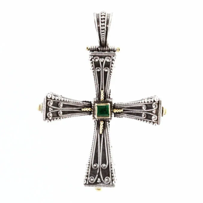 Cathedral of Ancients Silver & Gold Byzantine Cross