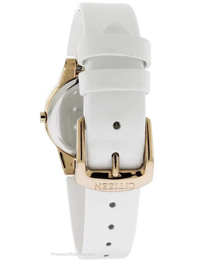 Citizen Eco-Drive Axiom Ladies Strap Watch - White Dial - Rose Gold-Tone Case