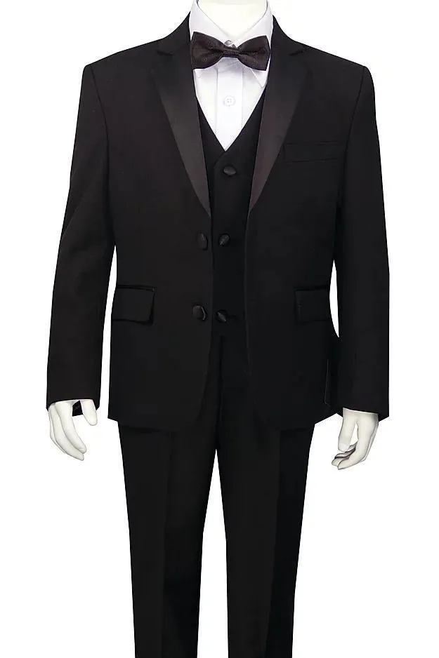 Classic Black 5 Piece Boy's Tuxedo