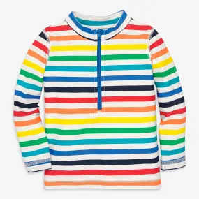 Clearance baby rash guard in rainbow stripe