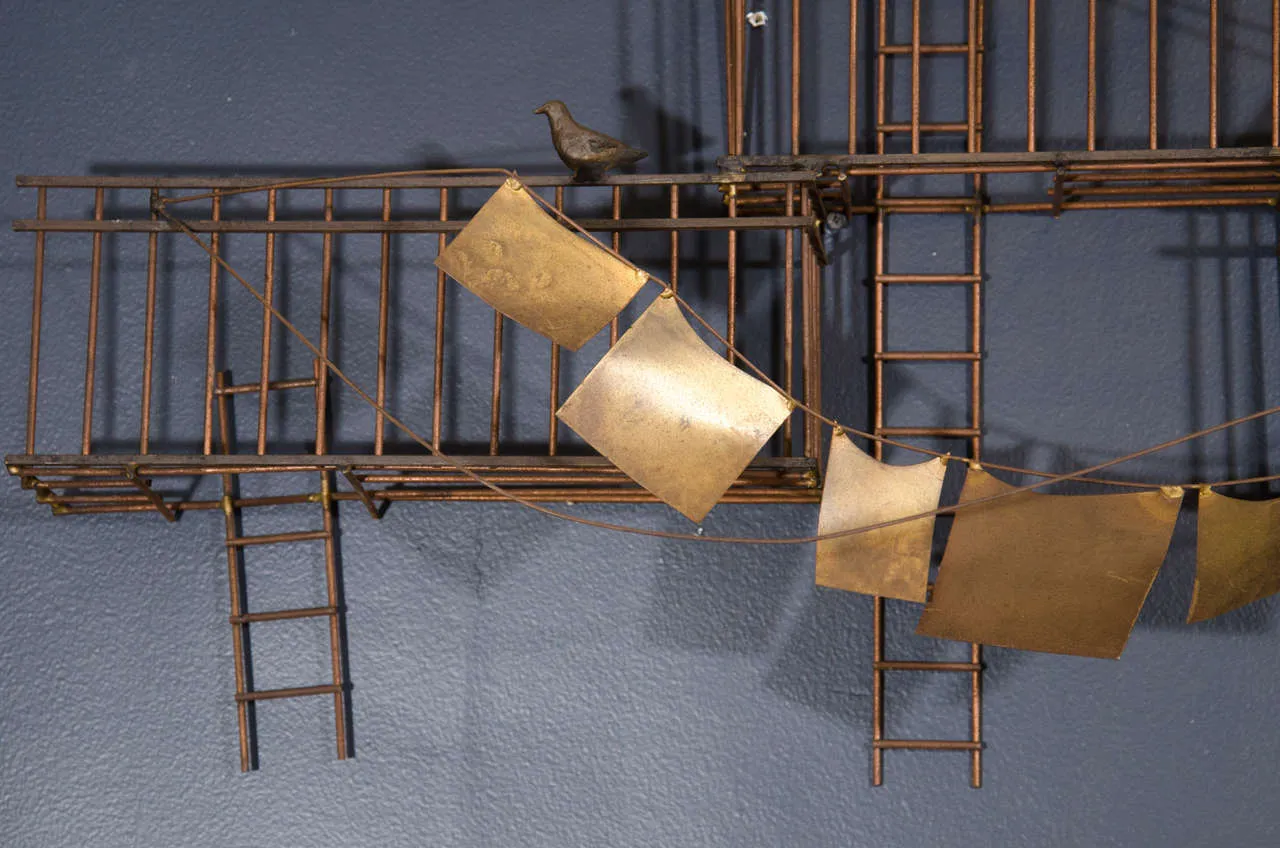 Curtis Jere New York City Fire Escape Scene Wall Sculpture