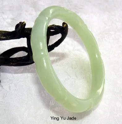 Dynasty Carved Chinese Jade Bangle Bracelet 65mm (NJ-CARV-31-65)