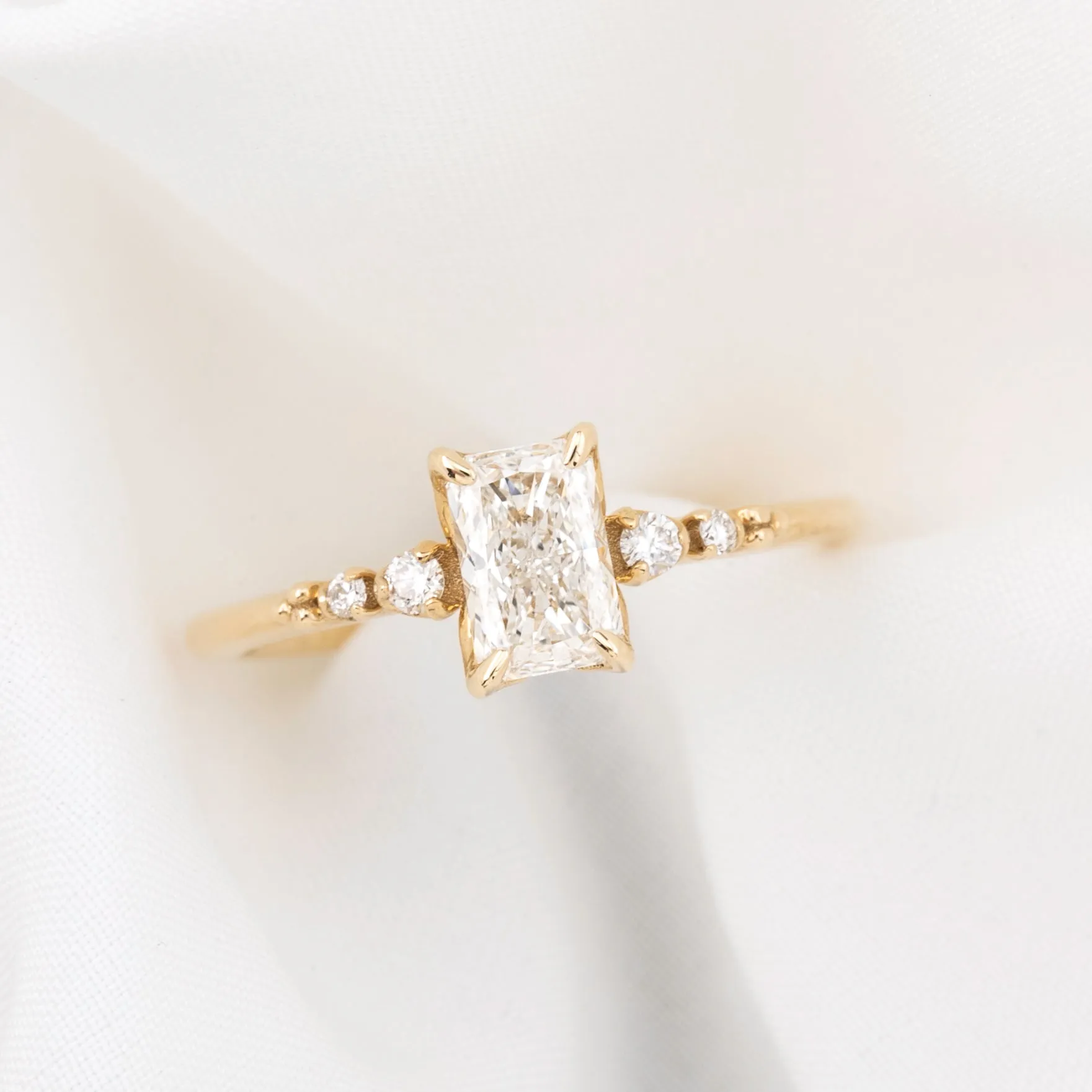 Estel Luxe Ring 0.71ct Radiant Diamond, 14K Yellow Gold, GIA Certified (One of a kind)