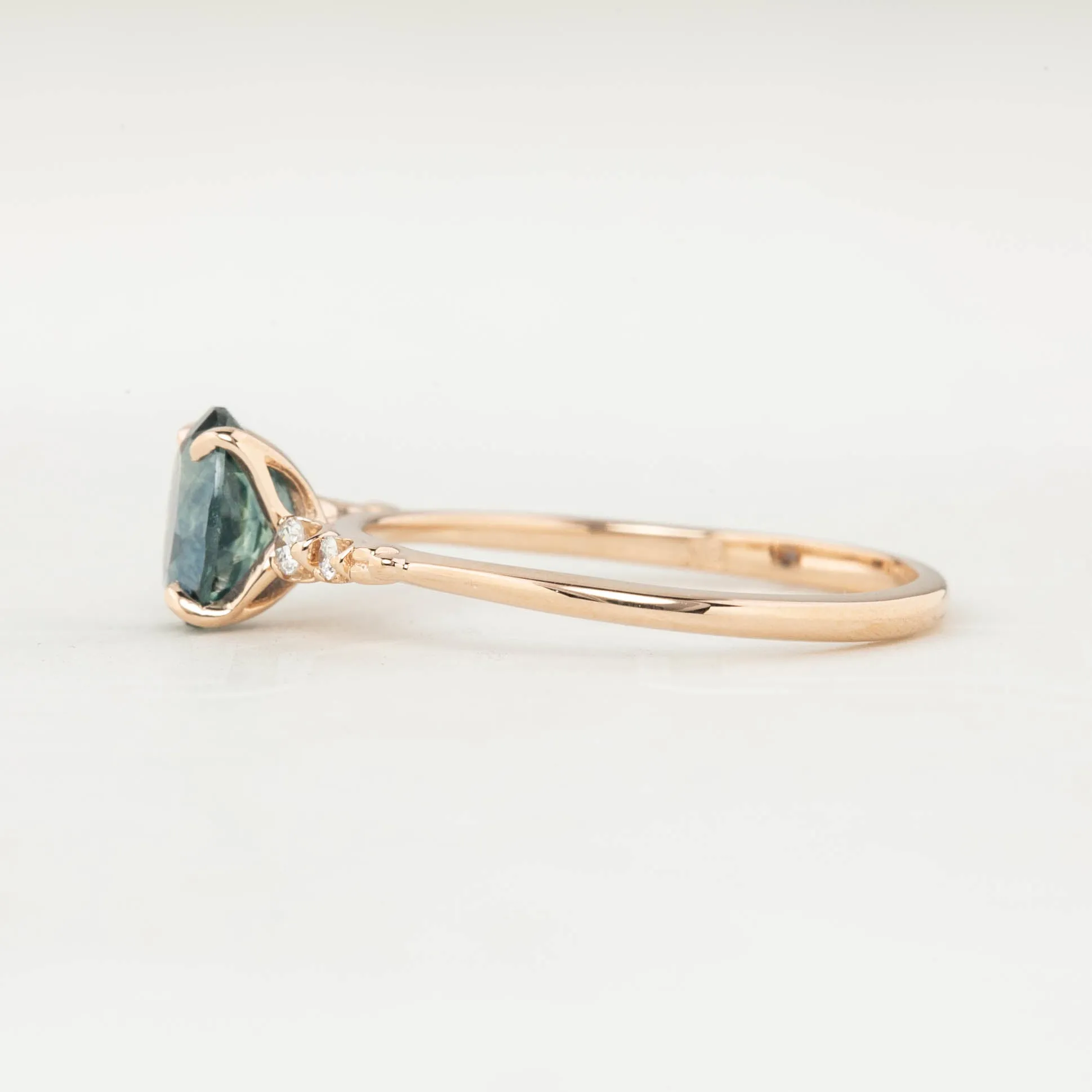 Estel Luxe Ring - 1.15ct Montana Sapphire Ring, 14K Rose Gold, One of a kind