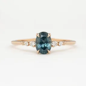 Estel Luxe Ring - 1.15ct Montana Sapphire Ring, 14K Rose Gold, One of a kind