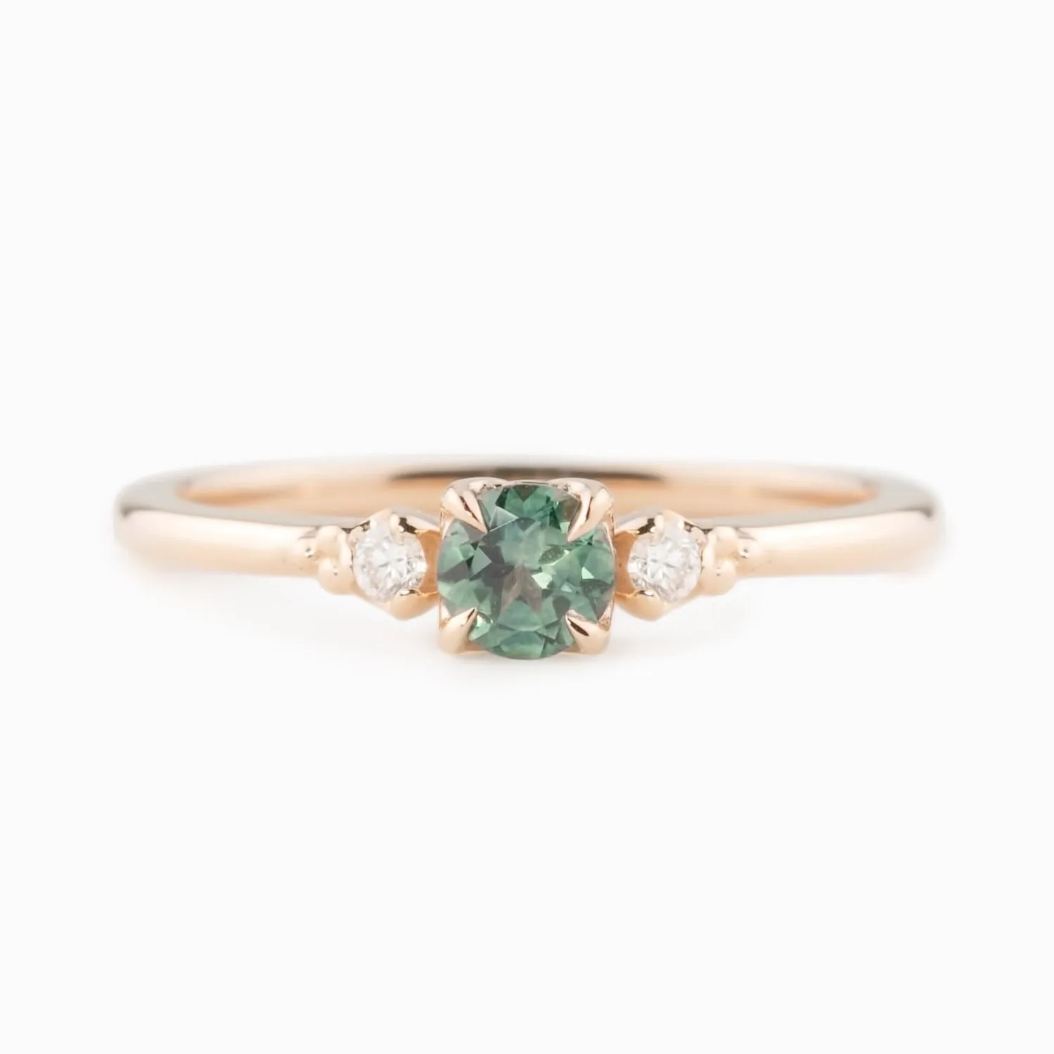 Estel Ring - 4mm 0.35ct Montana Sapphire, 14k Rose Gold