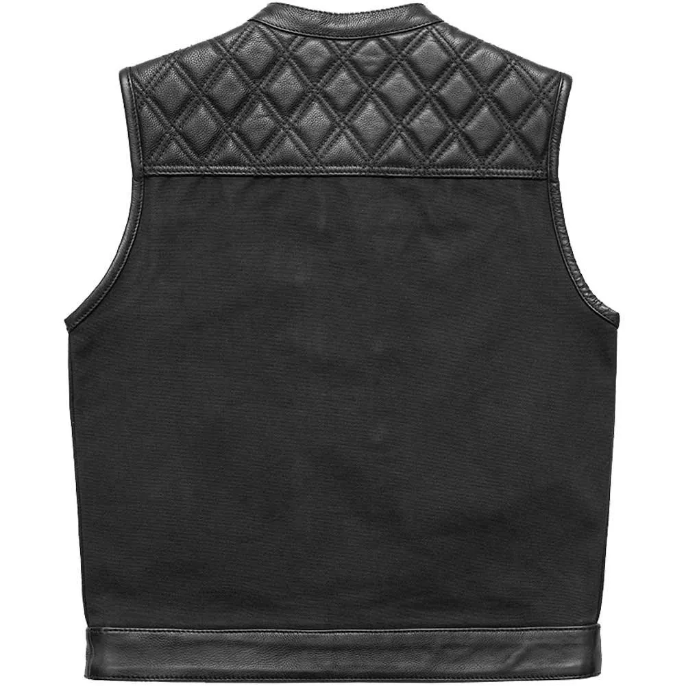 First Mfg Mens Hunt Club Diamond Quilt Leather Vest