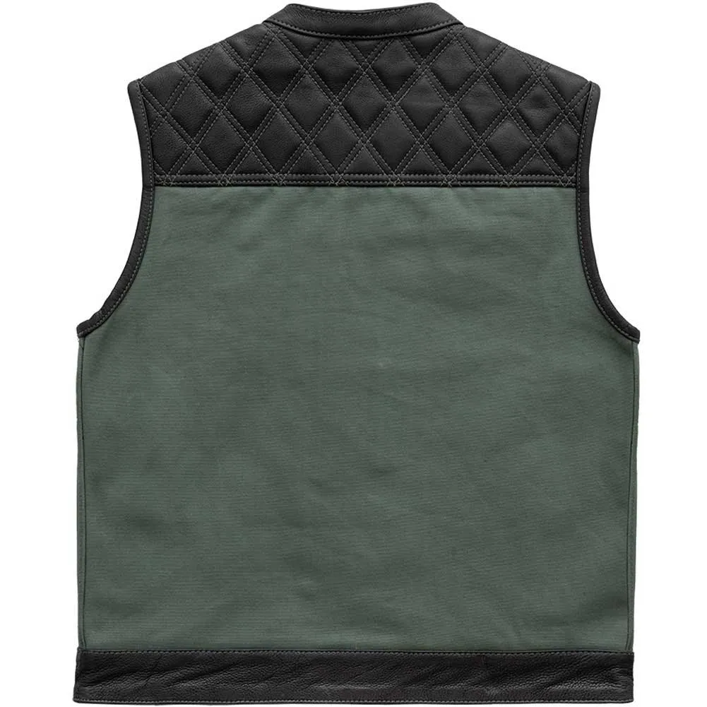 First Mfg Mens Hunt Club Diamond Quilt Leather Vest