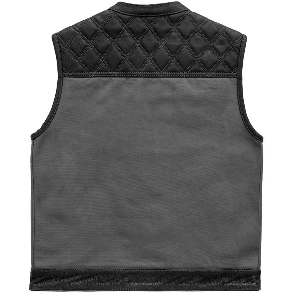 First Mfg Mens Hunt Club Diamond Quilt Leather Vest