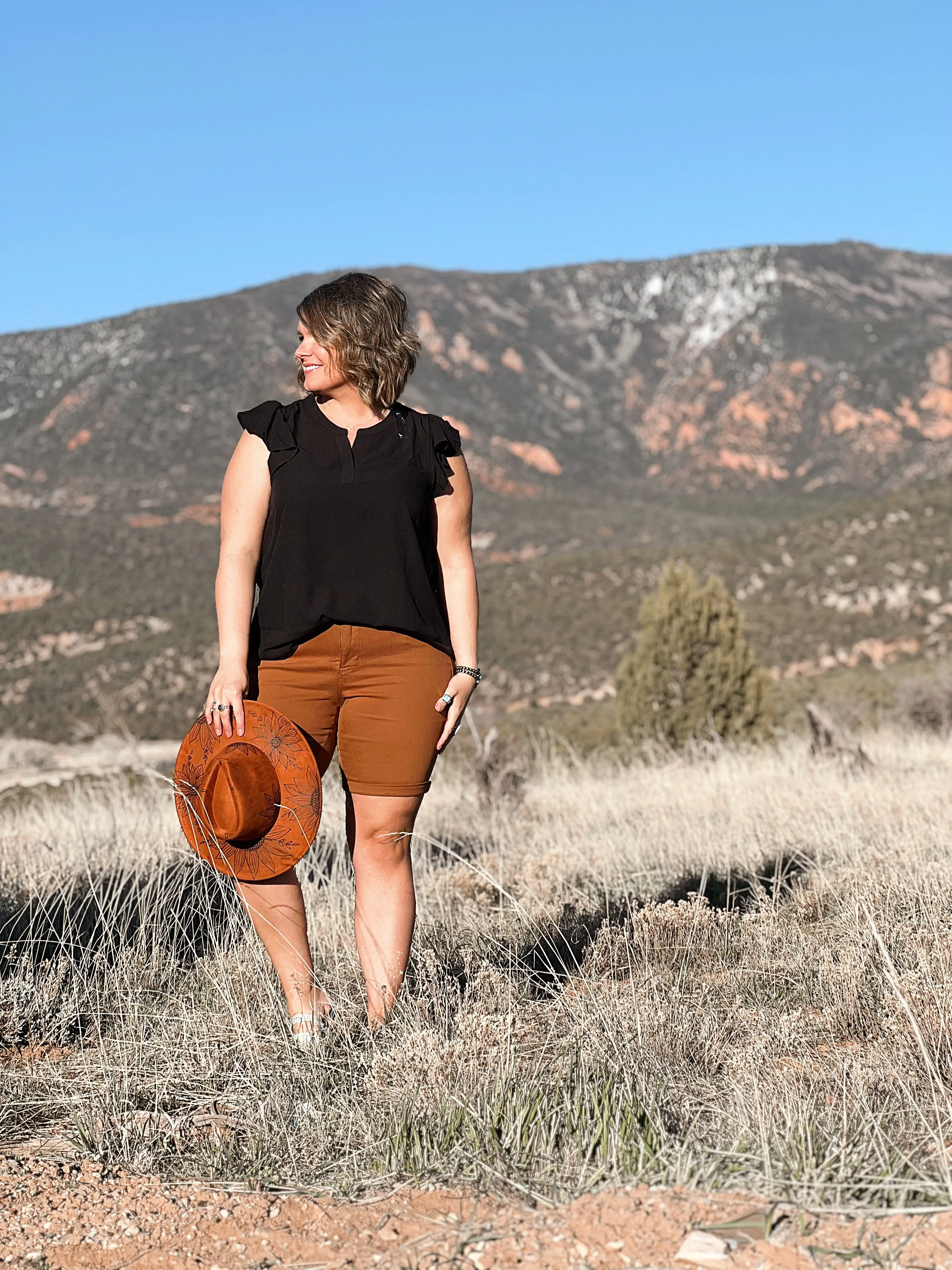 Flutter Away Black Top