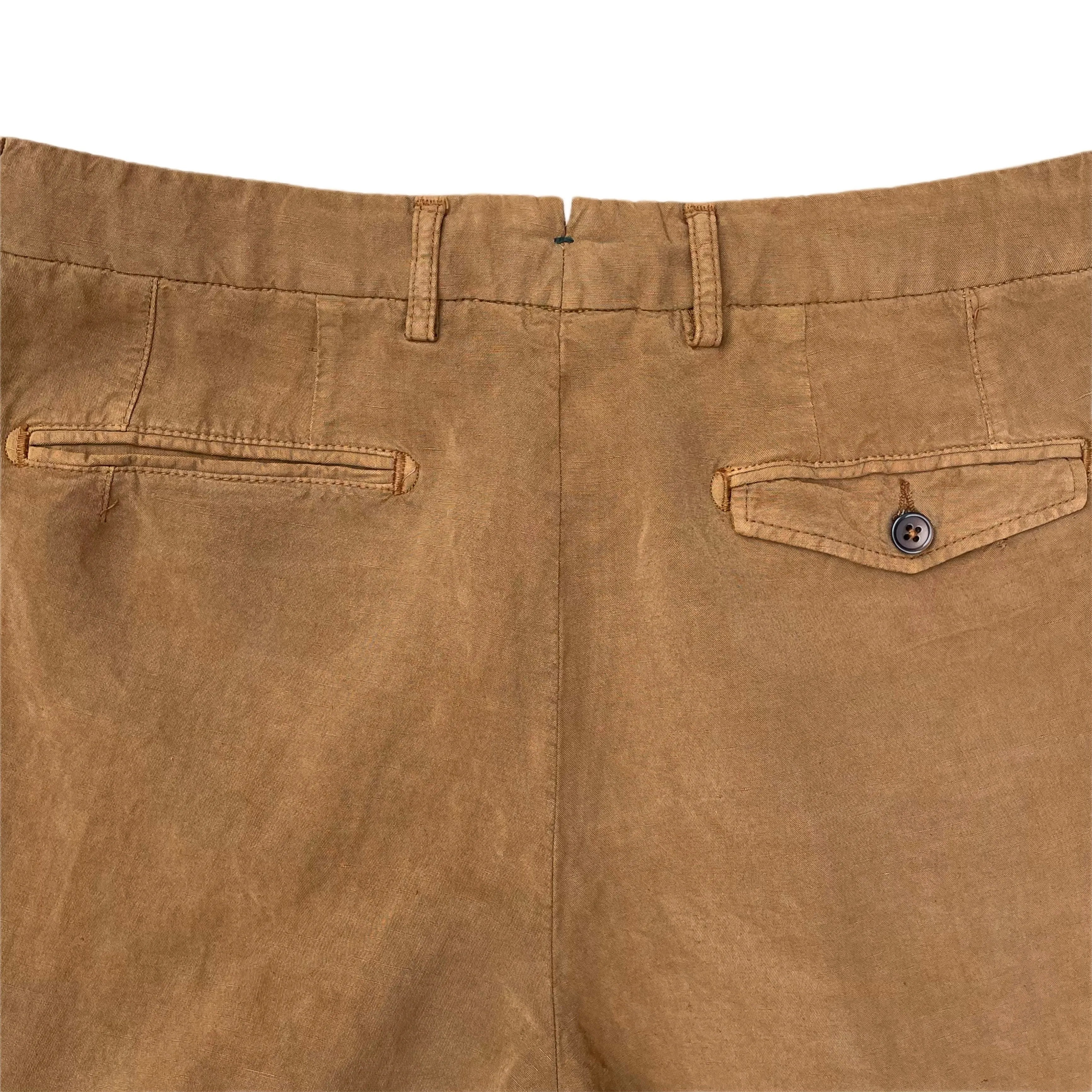 FRESH Lyocell Linen One-Pleat Chino Pants In Cumin