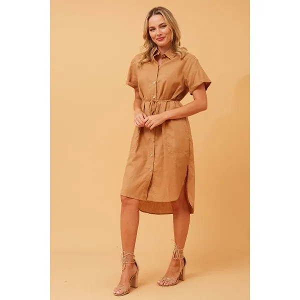 GERALDINE LINEN SHIRT DRESS