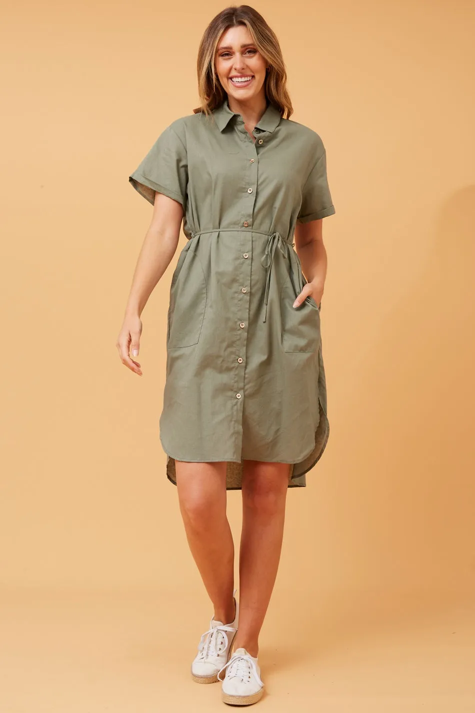 GERALDINE LINEN SHIRT DRESS