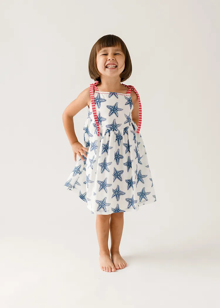 Girls Shoulder Strap Dress - Starfish