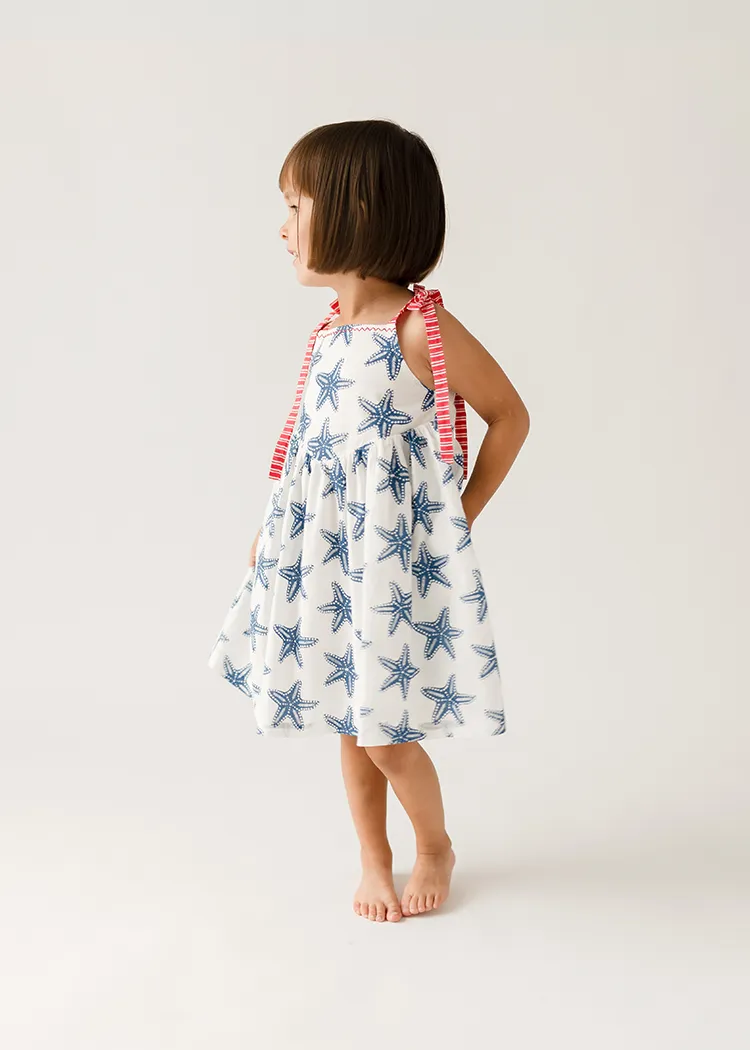 Girls Shoulder Strap Dress - Starfish