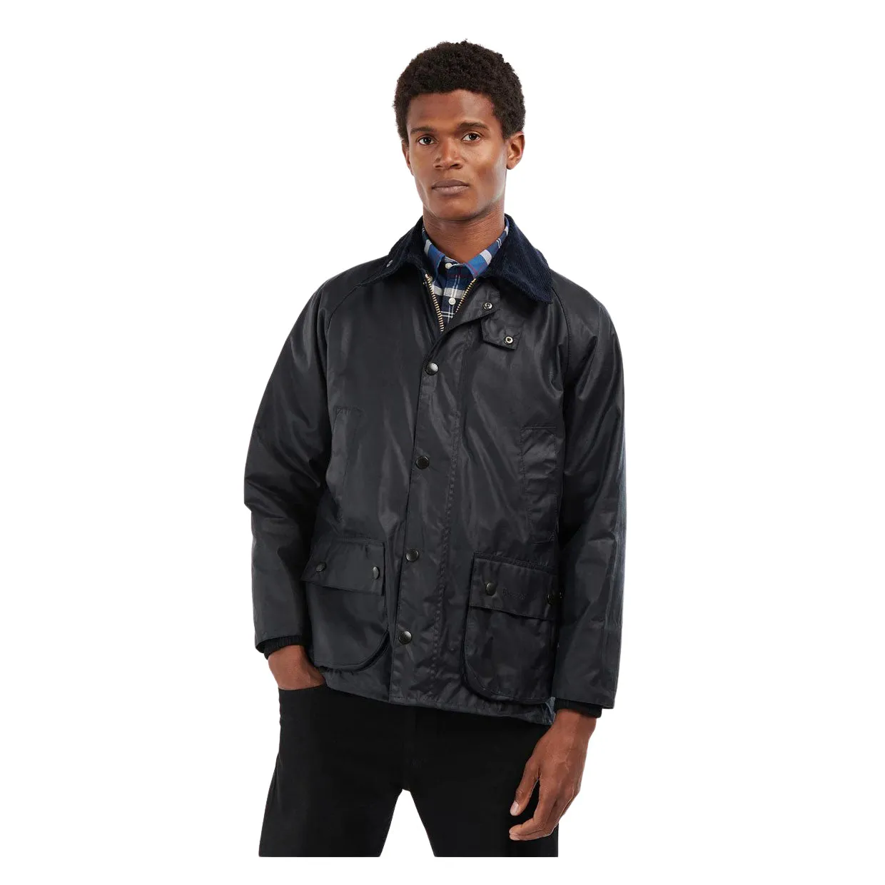 Giubbino Uomo Barbour Bedale Wax Jacket Blu Navy