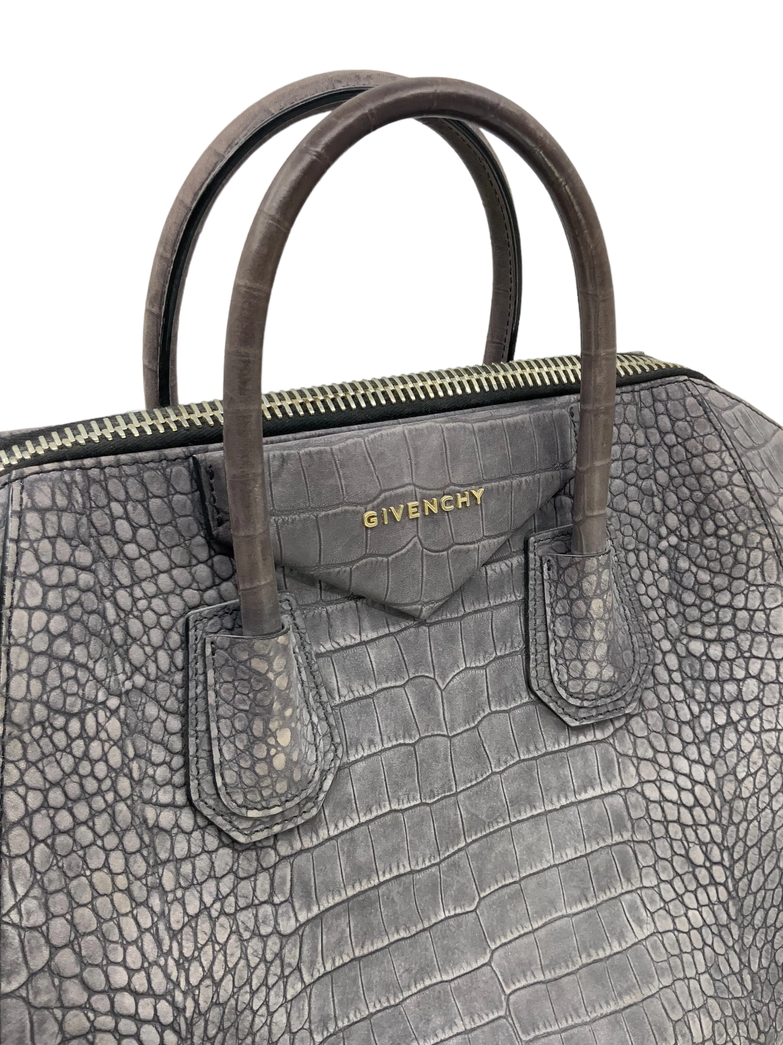 Givenchy Antigona Medium Crocodile Embossed Satchel Bag