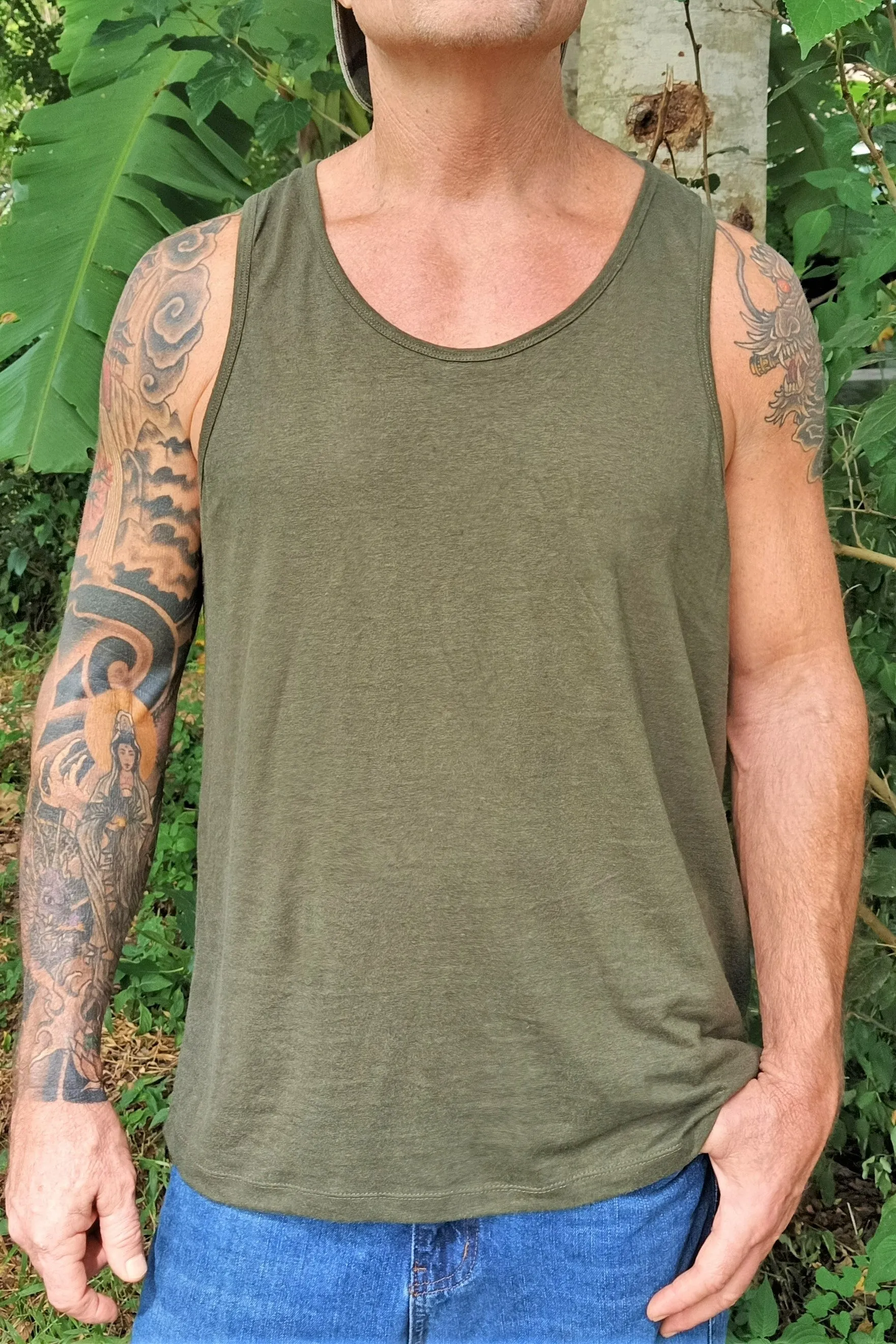 Green Hemp Tank Top