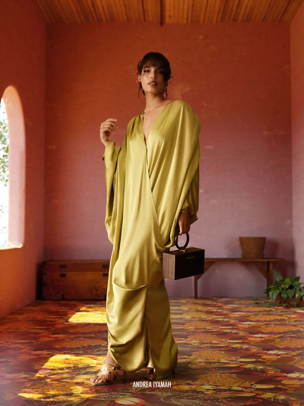 Green Tibara Kaftan Dress