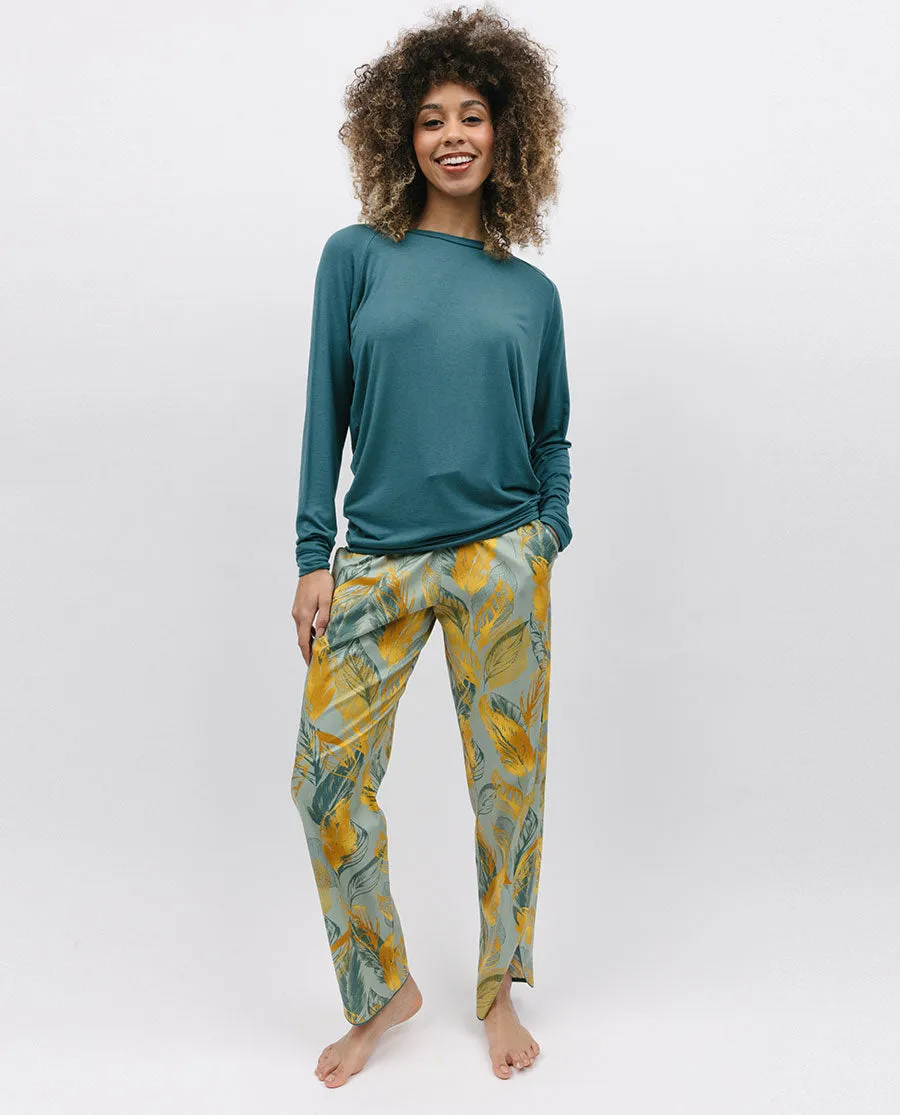 Hannah Leaf Print Pyjama Bottoms