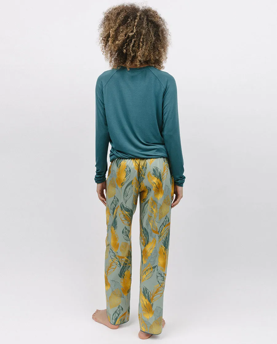 Hannah Leaf Print Pyjama Bottoms