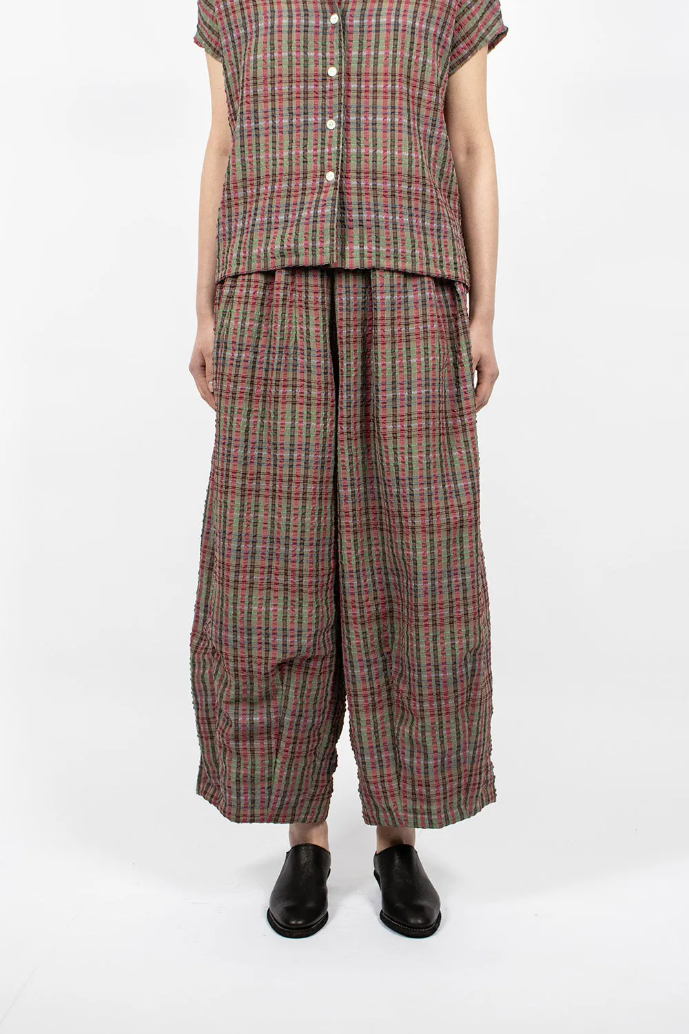 H.D.P. Pant Green  Plaid