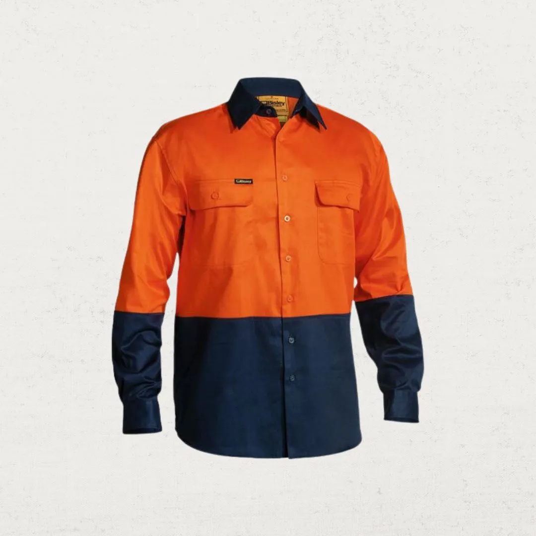 Hi Vis Two Tone Cotton Long Sleeve Shirt