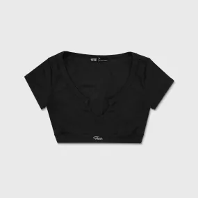 HofT Split Crop Top - Black