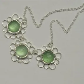 Israeli Roman glass necklace for woman. Amazing Sterling silver necklace set with authentic Roman glass