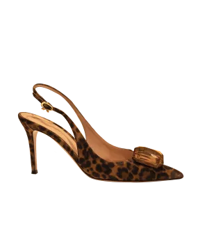 Jaipur Sling Stiletto 85 in Almond Leopard