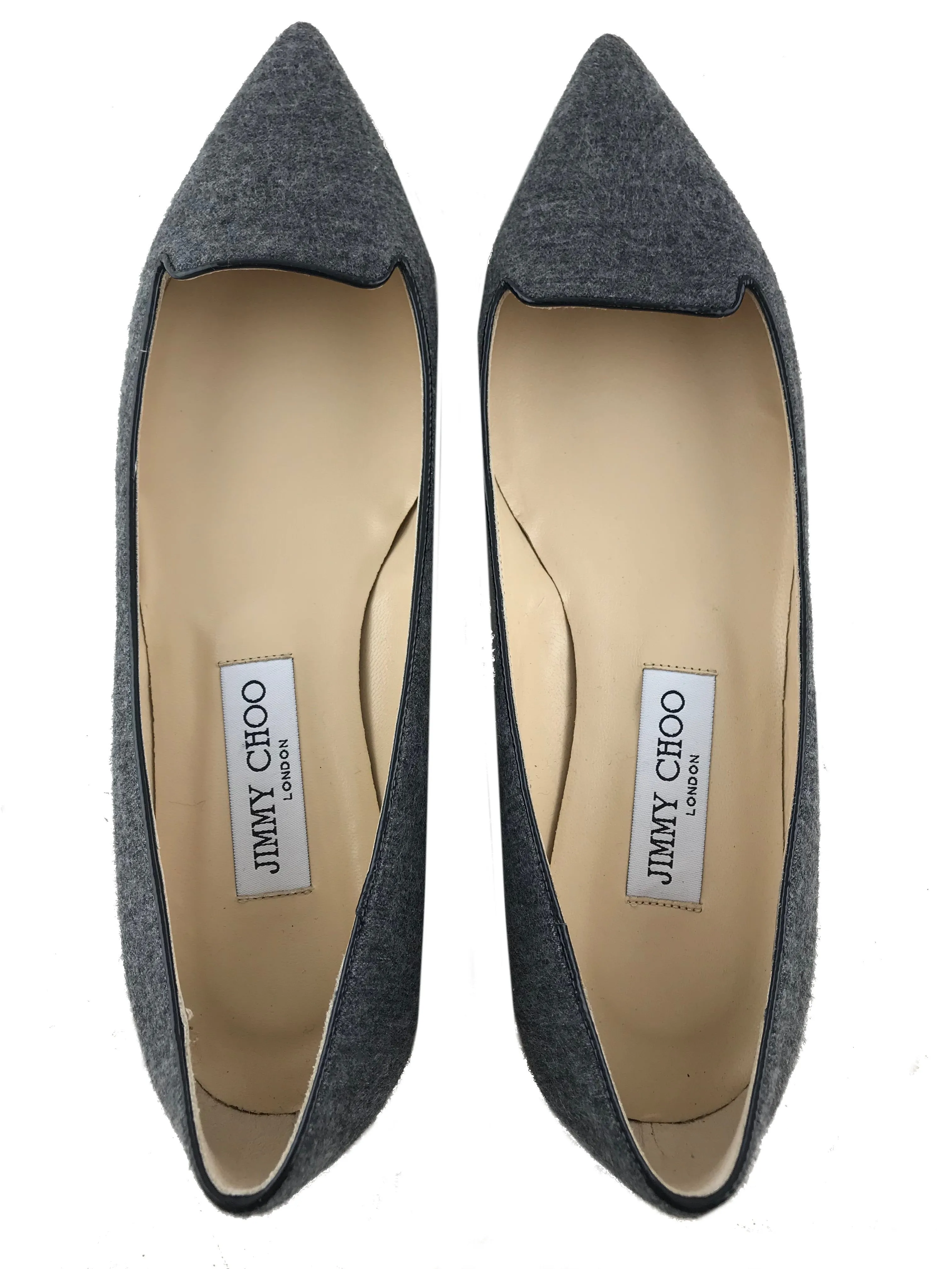 Jimmy Choo Attila Point Toe Flannel Flats Size 8.5