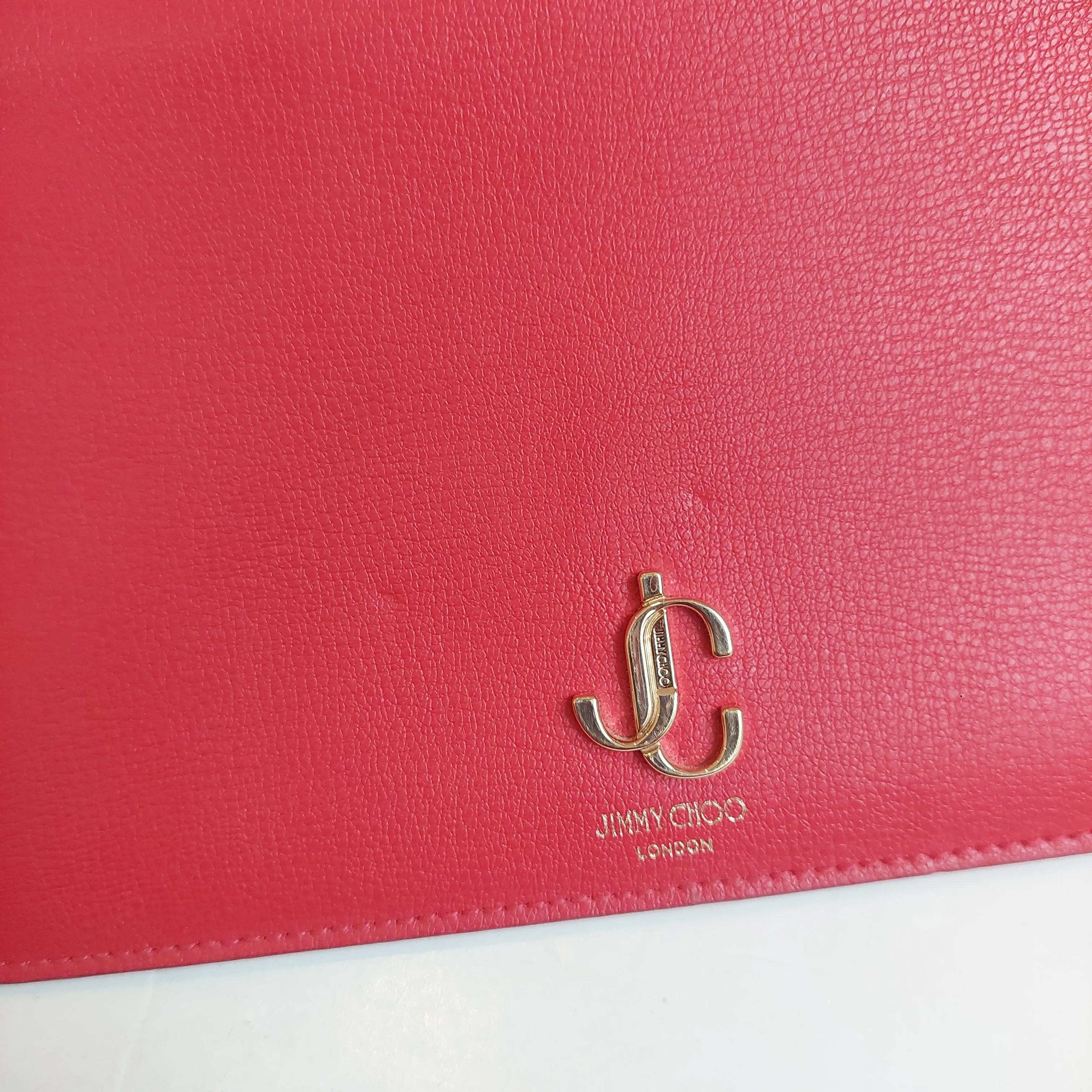 Jimmy Choo 'Palace' Red Leather Chain Wallet-On-Chain Crossbody Bag | Gently Used |