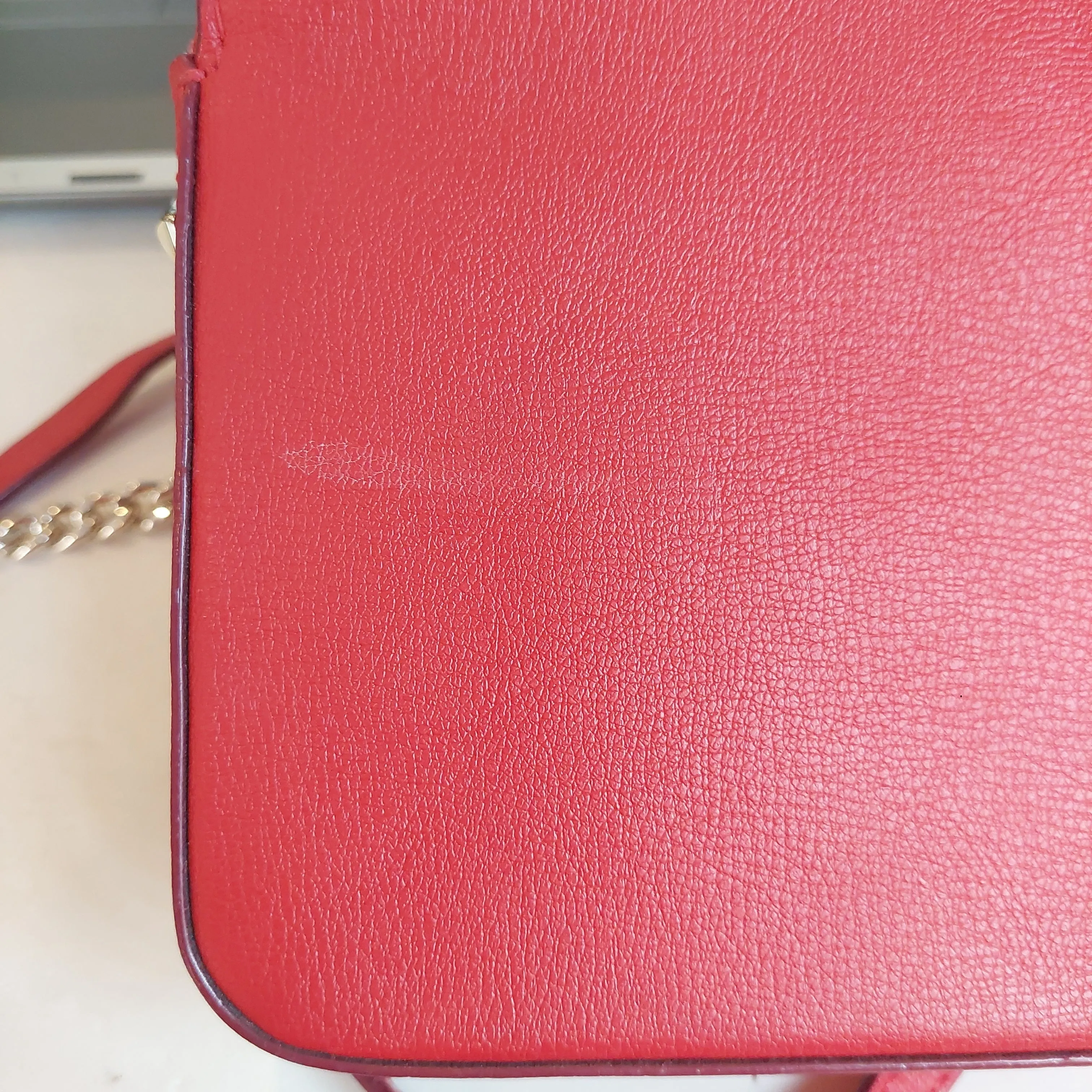 Jimmy Choo 'Palace' Red Leather Chain Wallet-On-Chain Crossbody Bag | Gently Used |