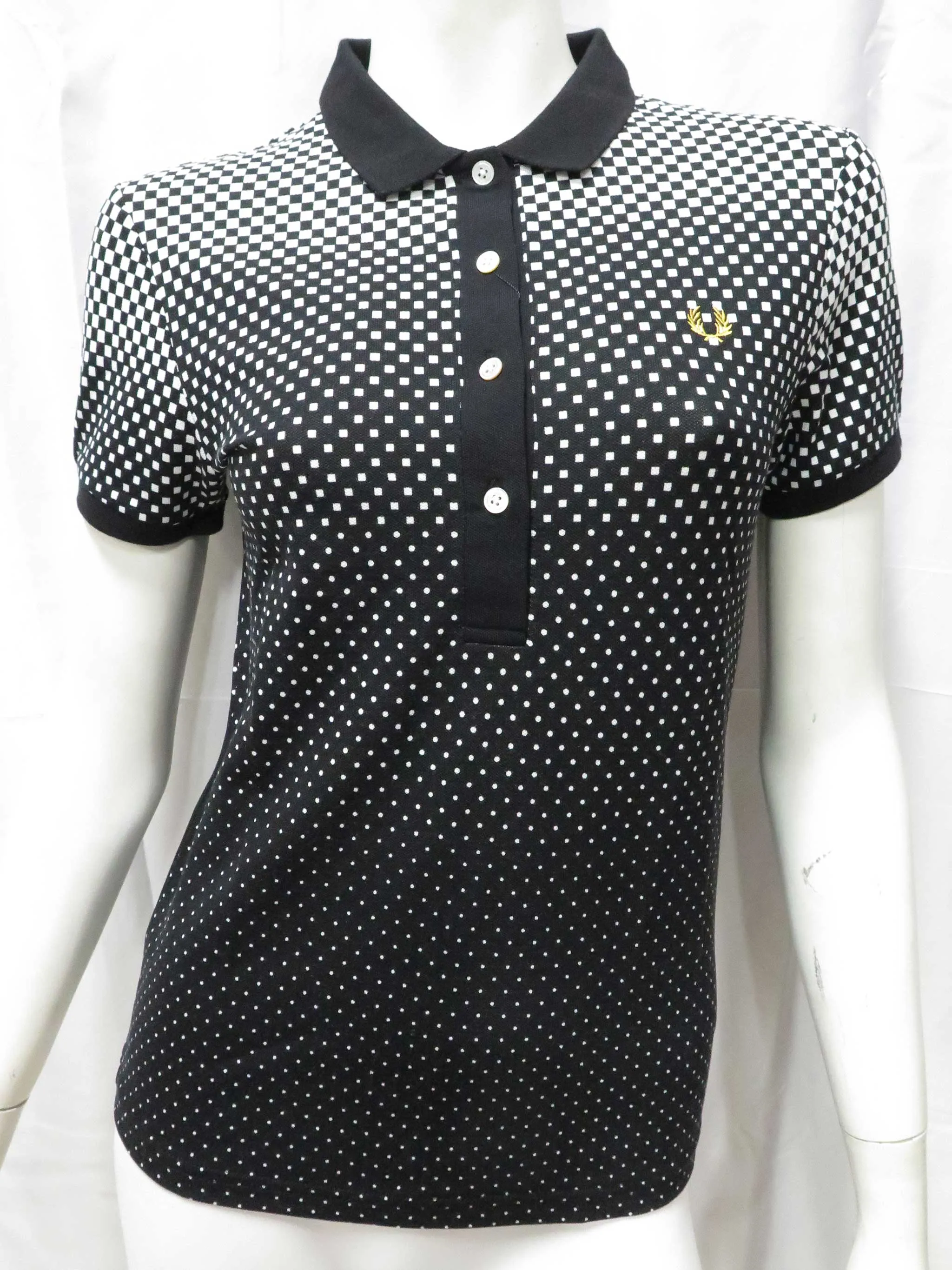 LADIES BLACK OPTICAL OMBRE PRINT SHIRT