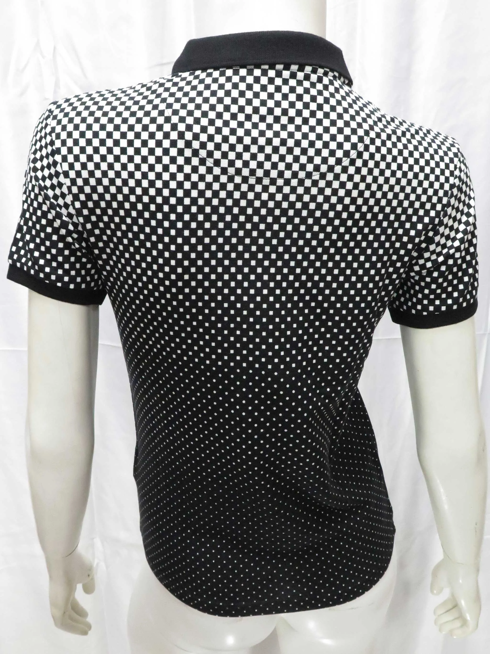 LADIES BLACK OPTICAL OMBRE PRINT SHIRT