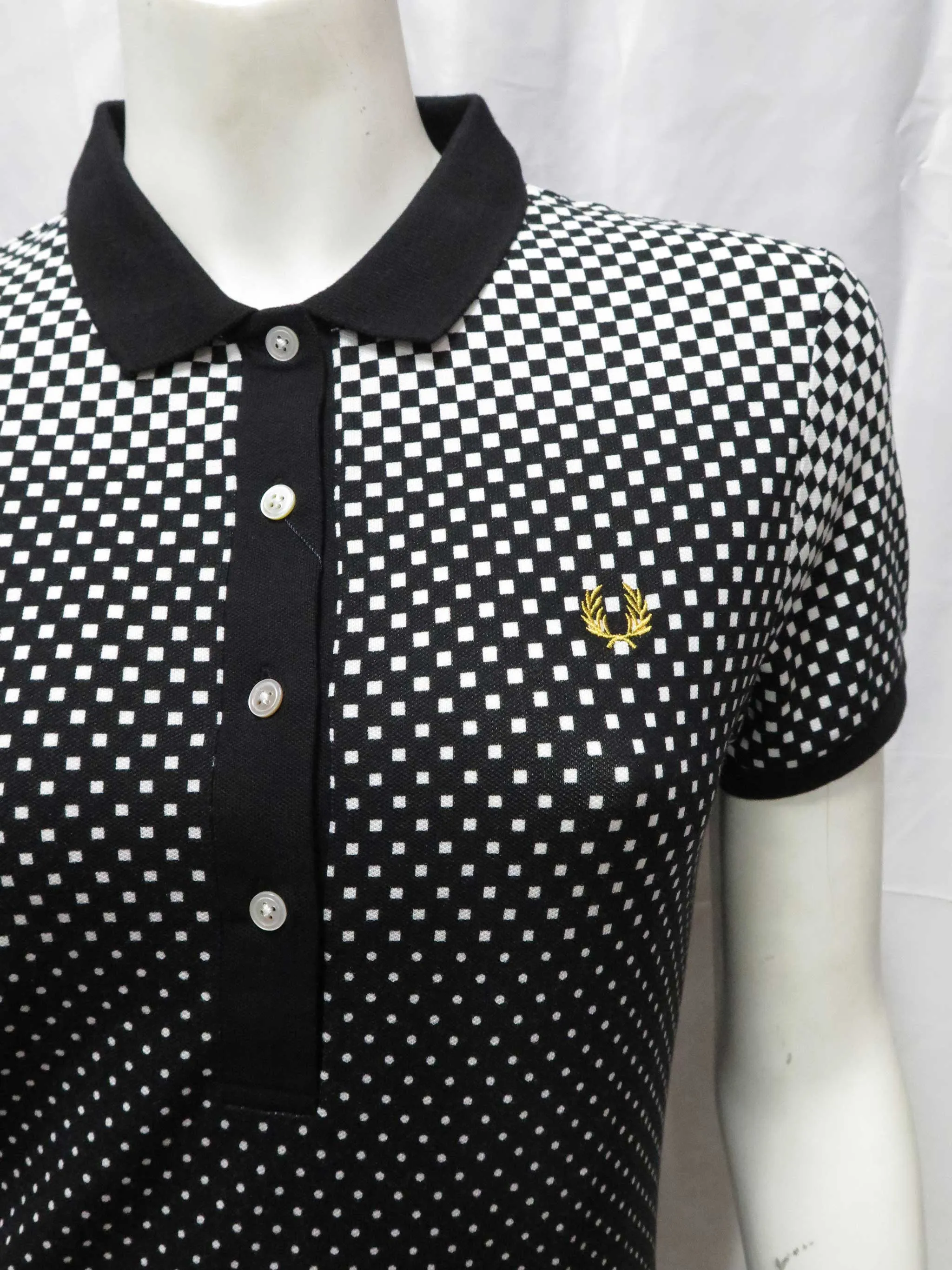 LADIES BLACK OPTICAL OMBRE PRINT SHIRT