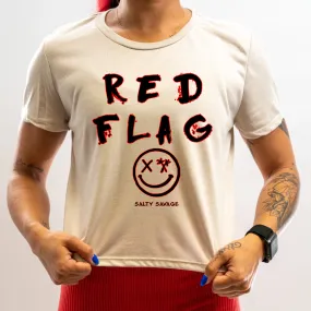 Ladies "RED FLAG" Flowy Crop Tee