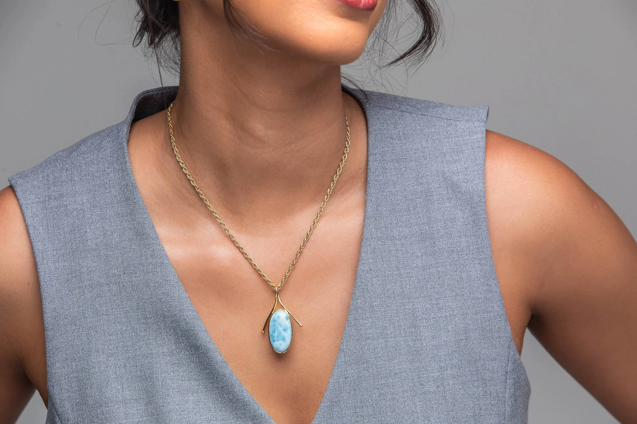 Larimar Vermeil Pendant Eileen