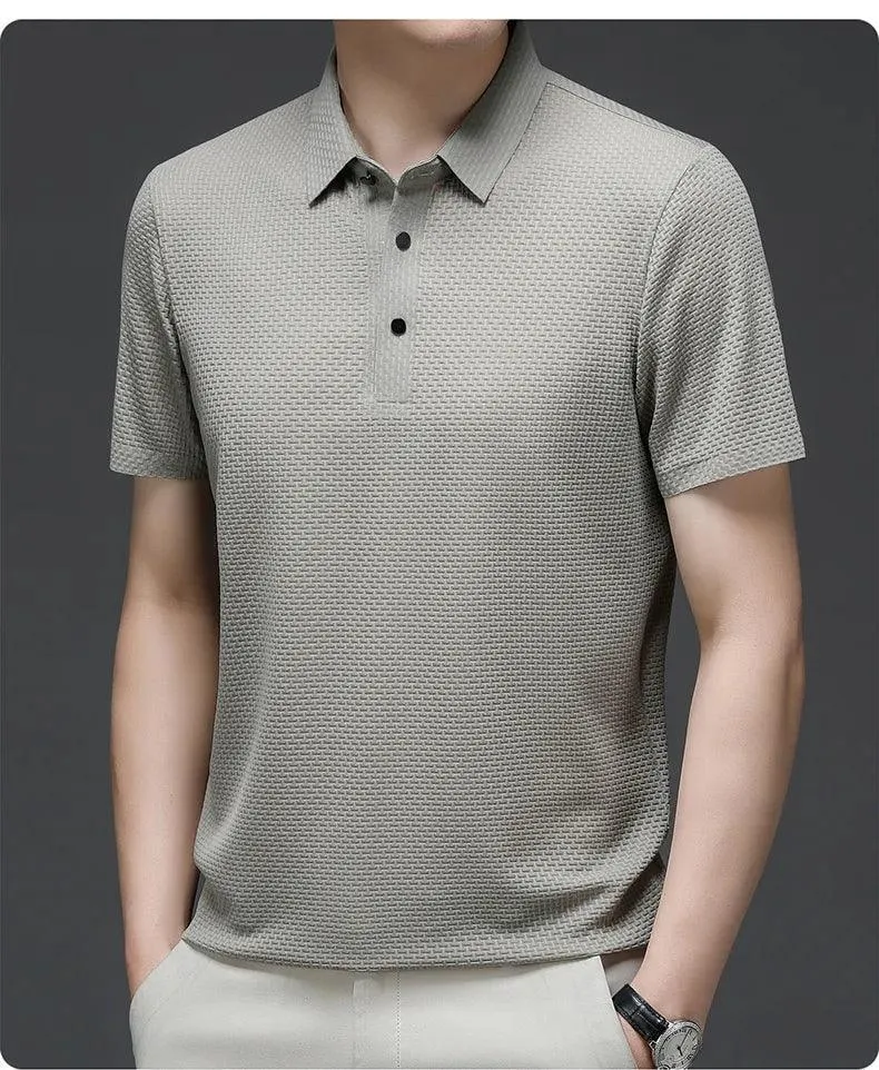 Loop-up Short-Sleeved Men Polo Shirt