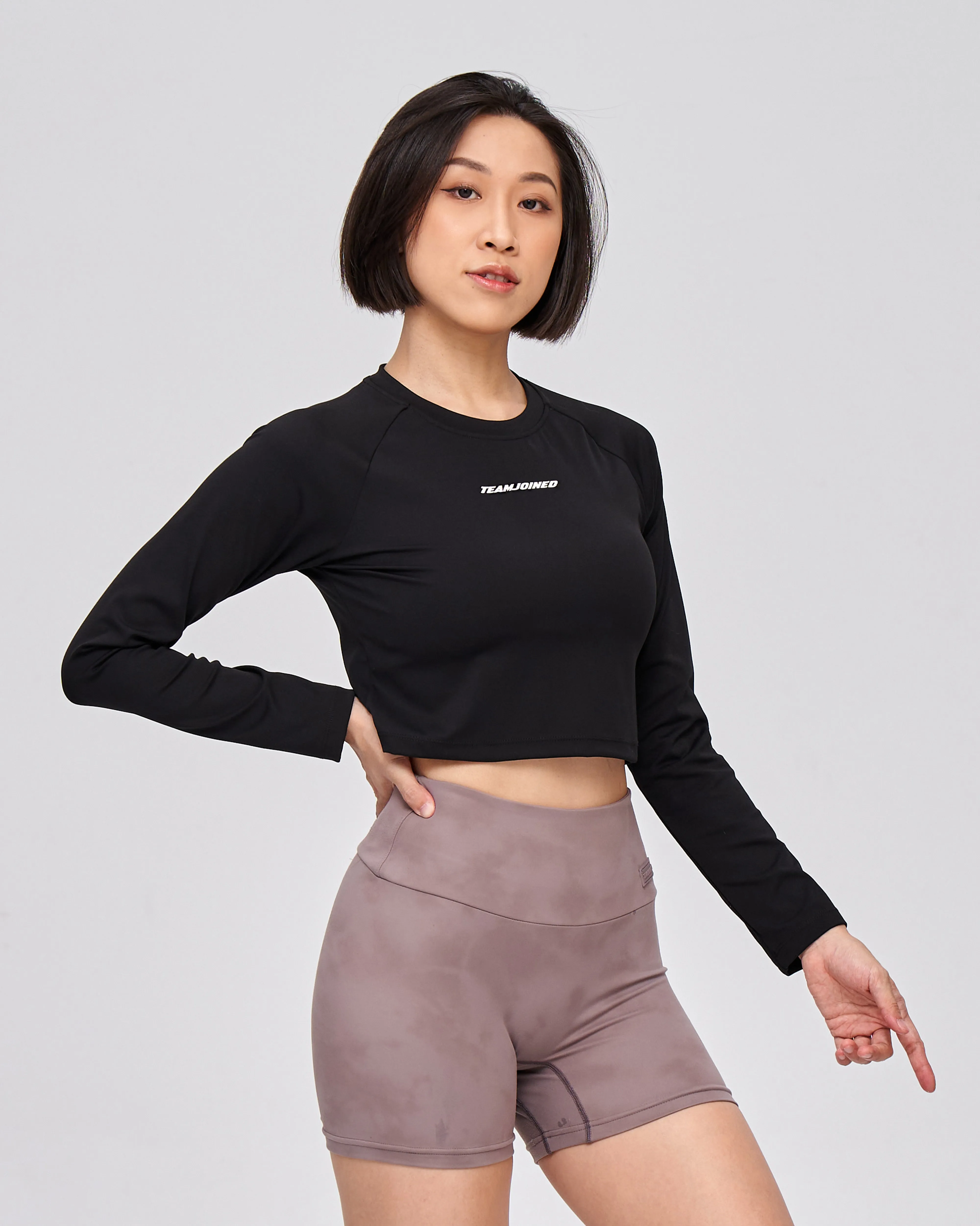 Luxe Raglan Long Sleeve Crop Tee