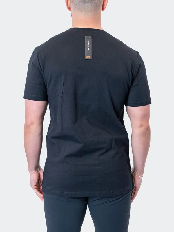 Maceoo Stretch Short-Sleeve Athletic Wear | Tee ScribbleSkull Black