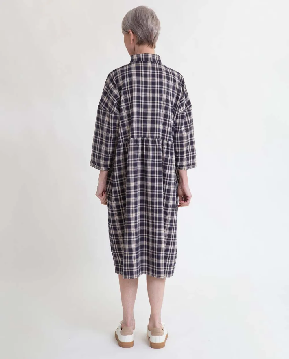 Marge-Cay Seacell Dress In Navy & Beige Check