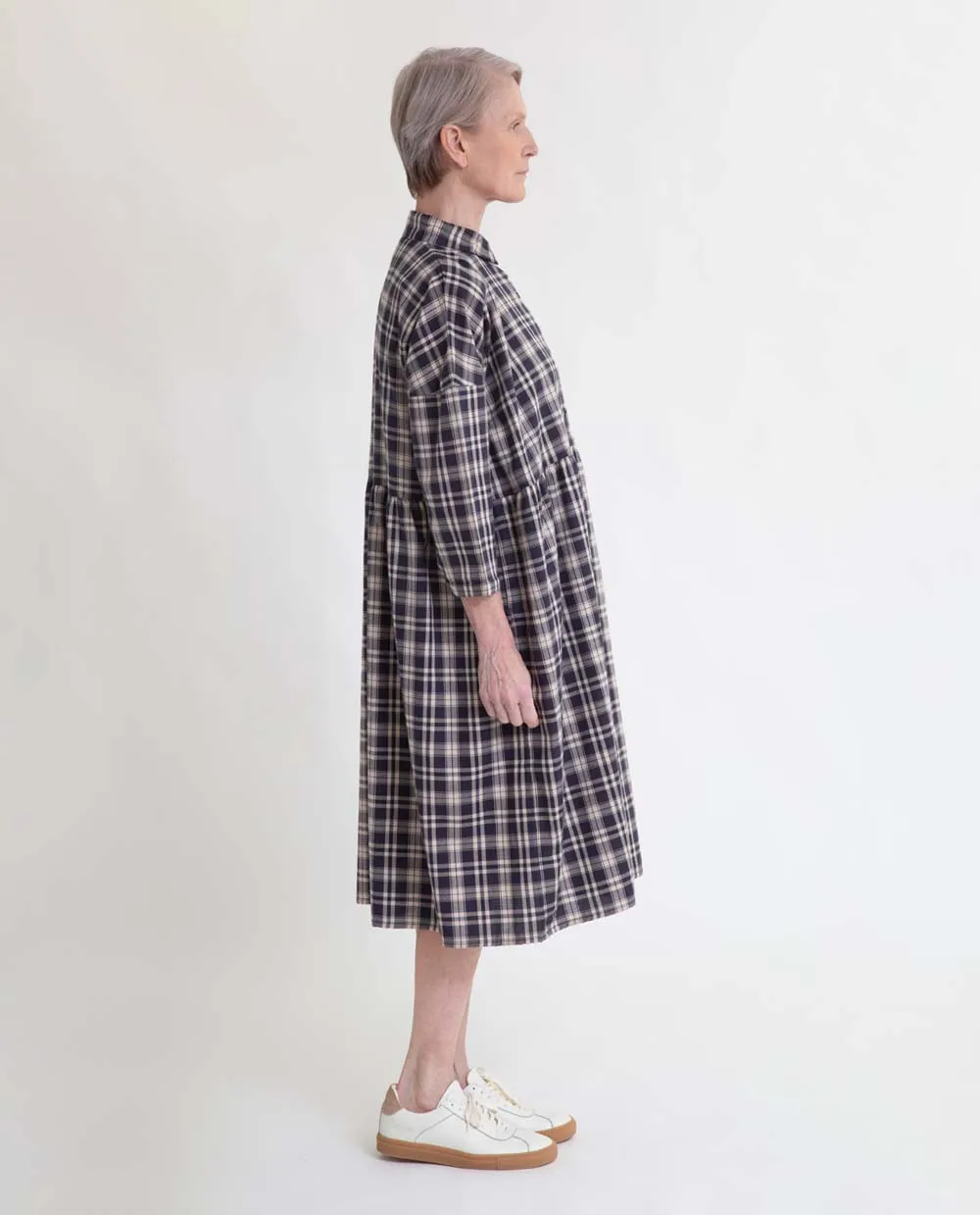 Marge-Cay Seacell Dress In Navy & Beige Check