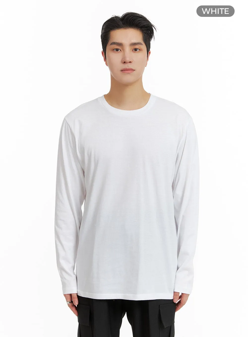 Men's Basic Cotton Long Sleeve T-Shirt IA401