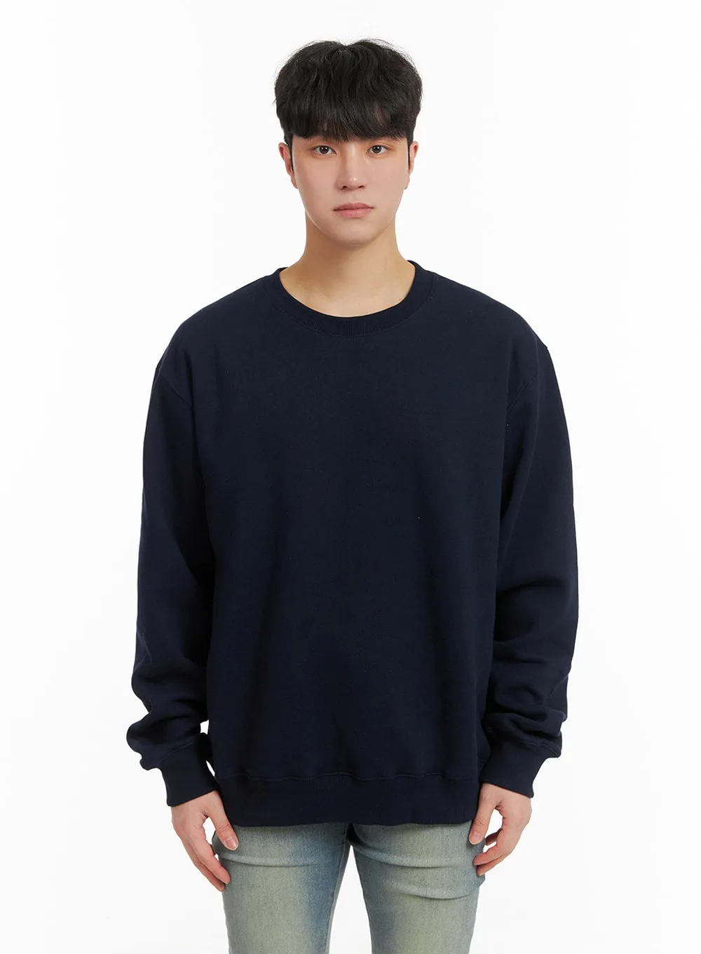 Men's Basic Crewneck Sweatshirt IA402 / Dark Blue