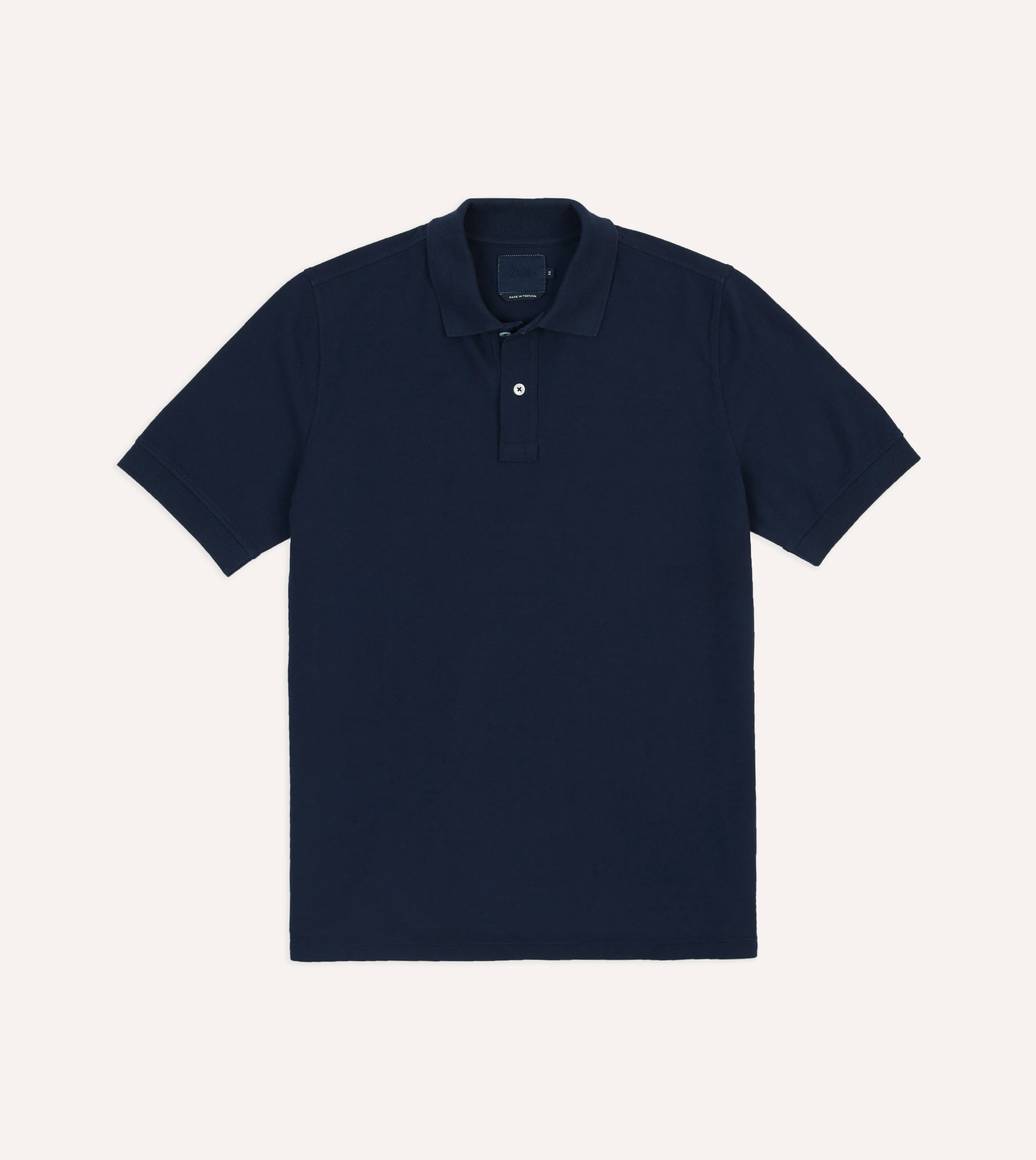 Navy Piqué Cotton Polo Shirt