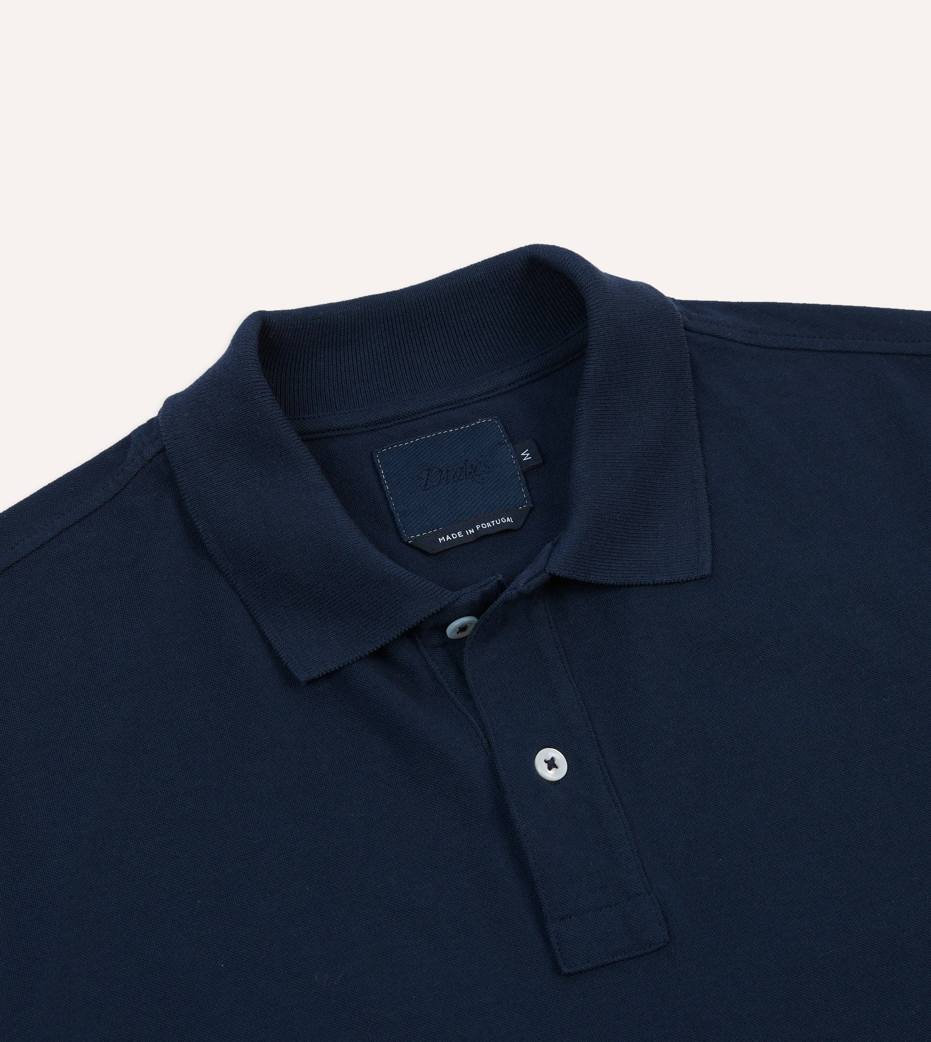 Navy Piqué Cotton Polo Shirt