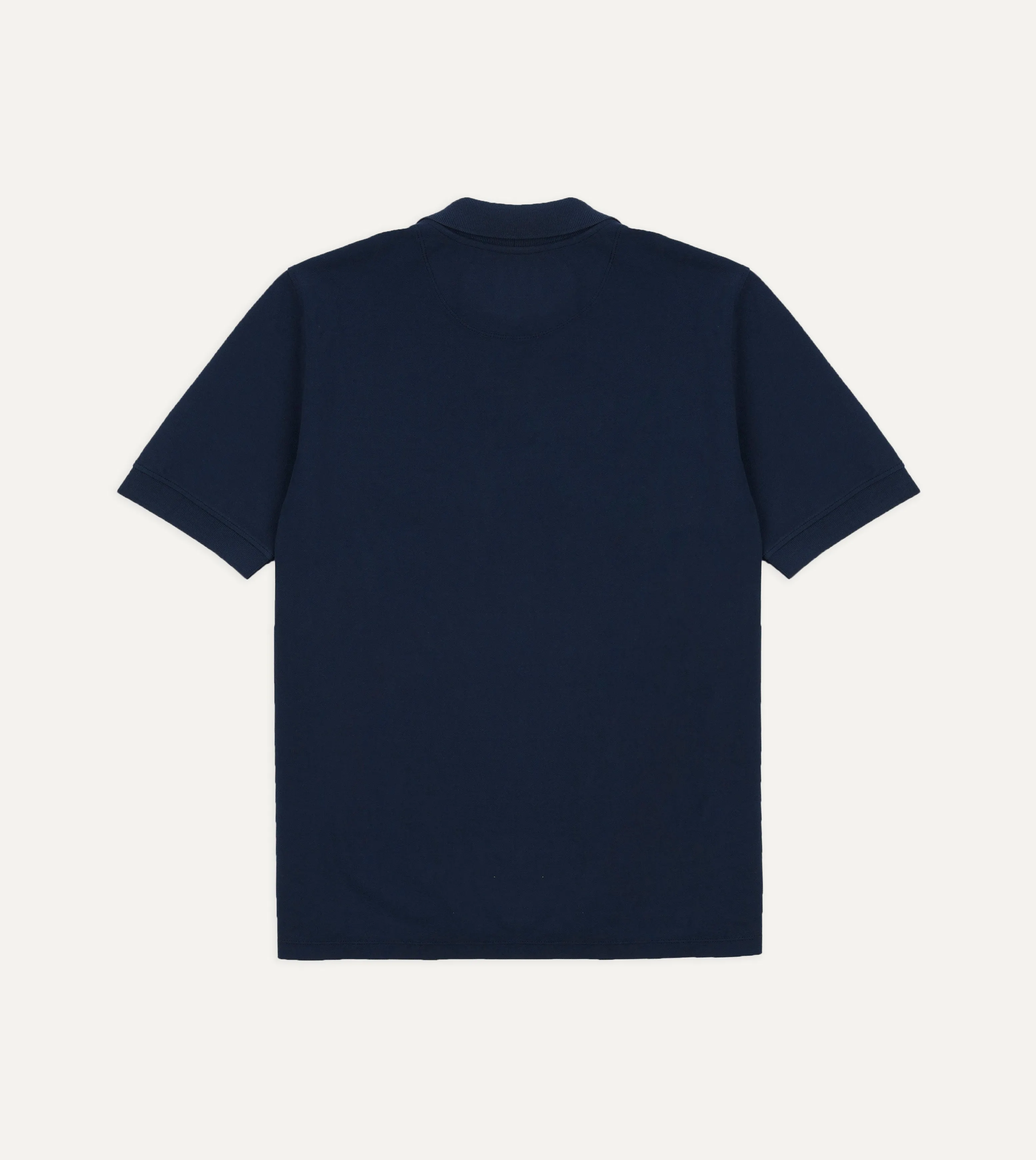 Navy Piqué Cotton Polo Shirt