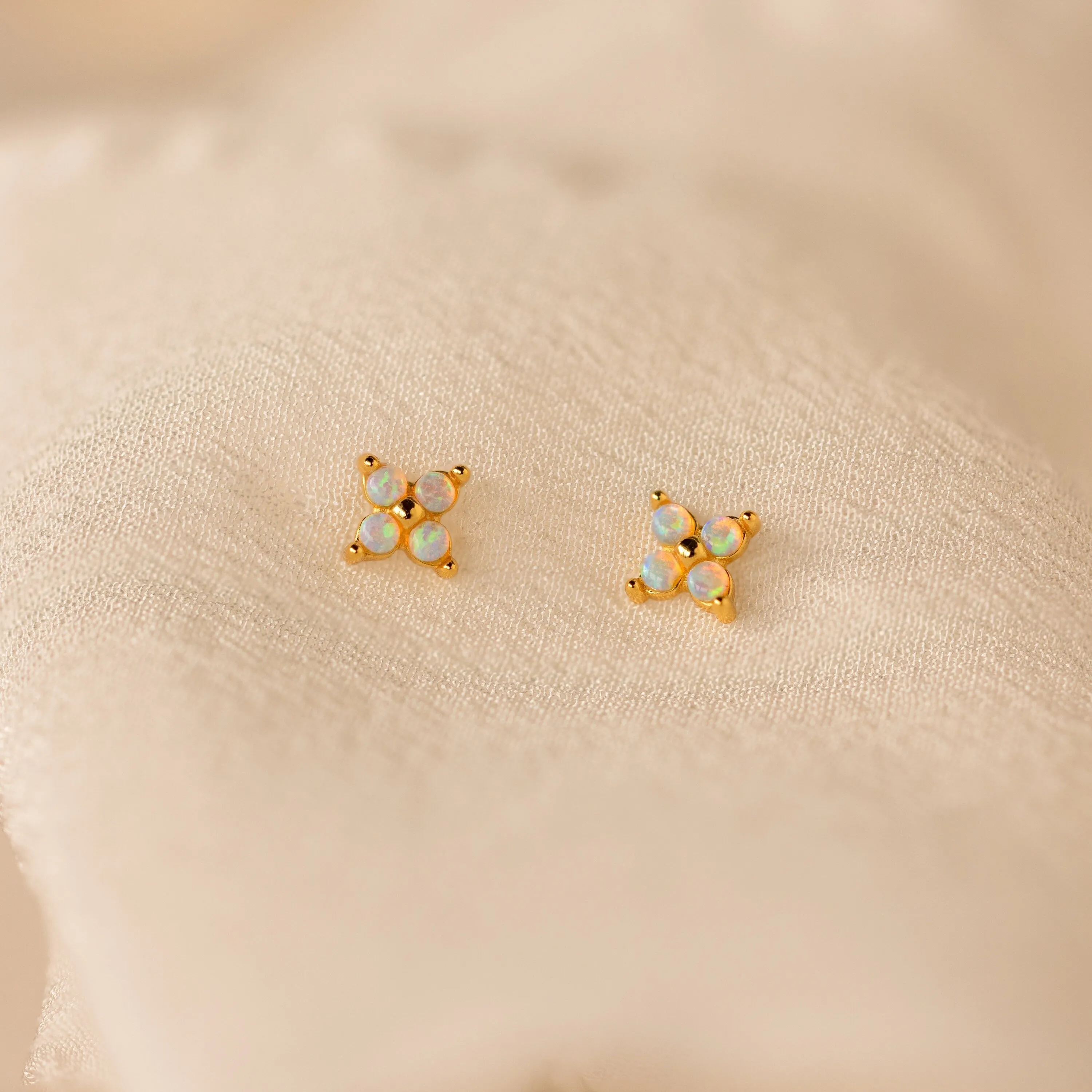 Opal Ivy Flower Studs